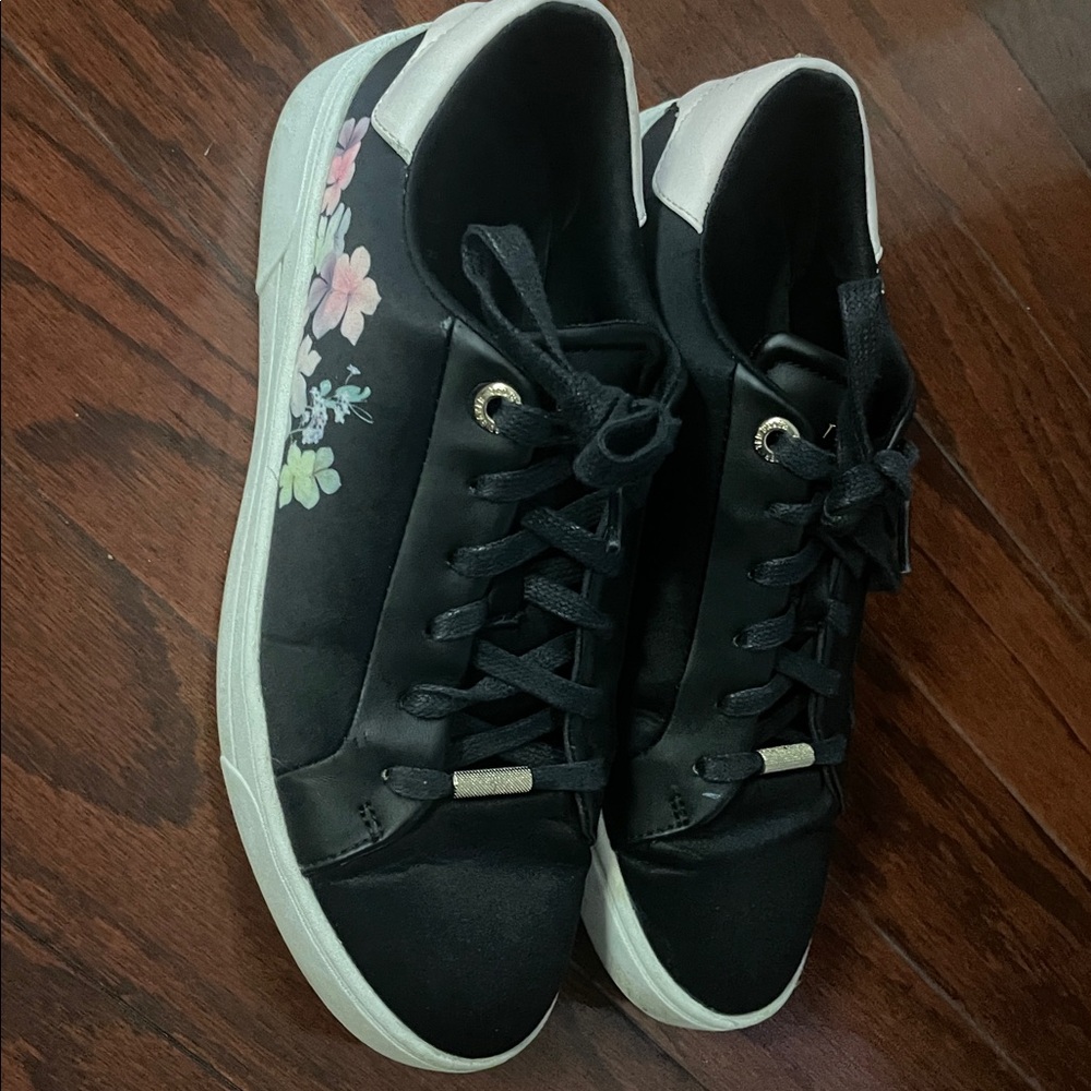 Ted Baker Black Sneakers with Floral Design